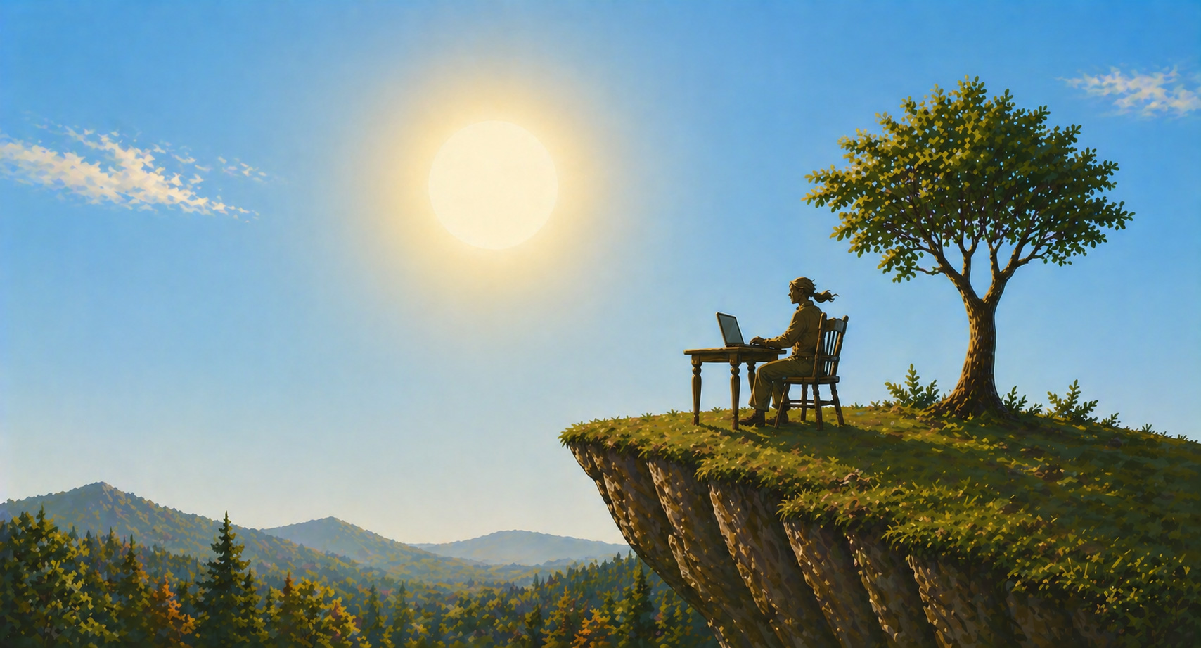 Jozef Zádor trabajando en un precipicio flotante — controlz.es